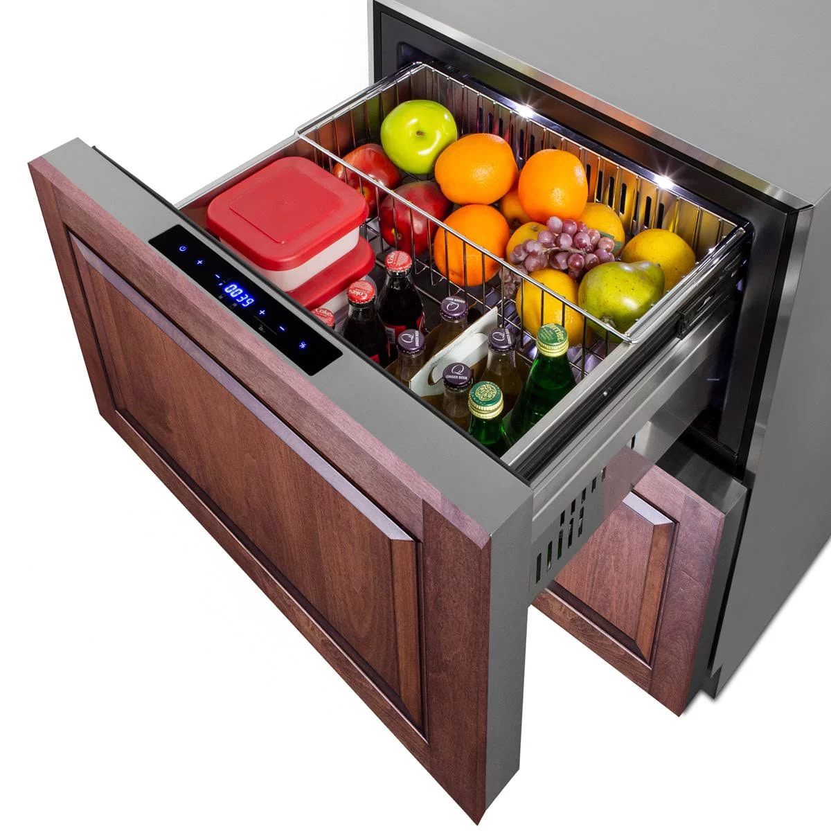 Summit 24-Inch 3.32 Cu. Ft. 2-Drawer Refrigerator-Freezer, ADA Compliant - Custom Panel - ADRF244CSS