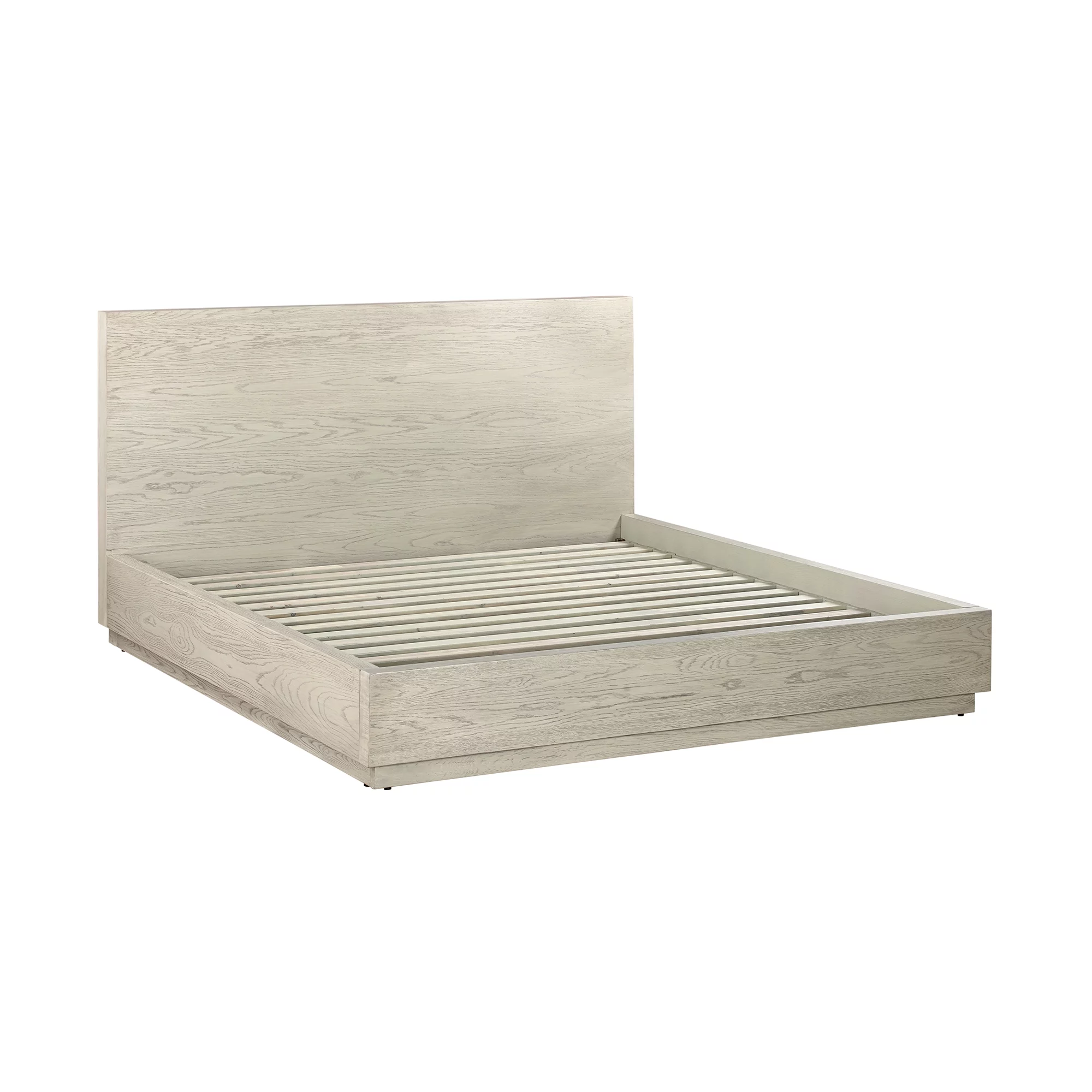 Abbey Queen Platform Bed Frame in Grey Oak Wood Adult Youth