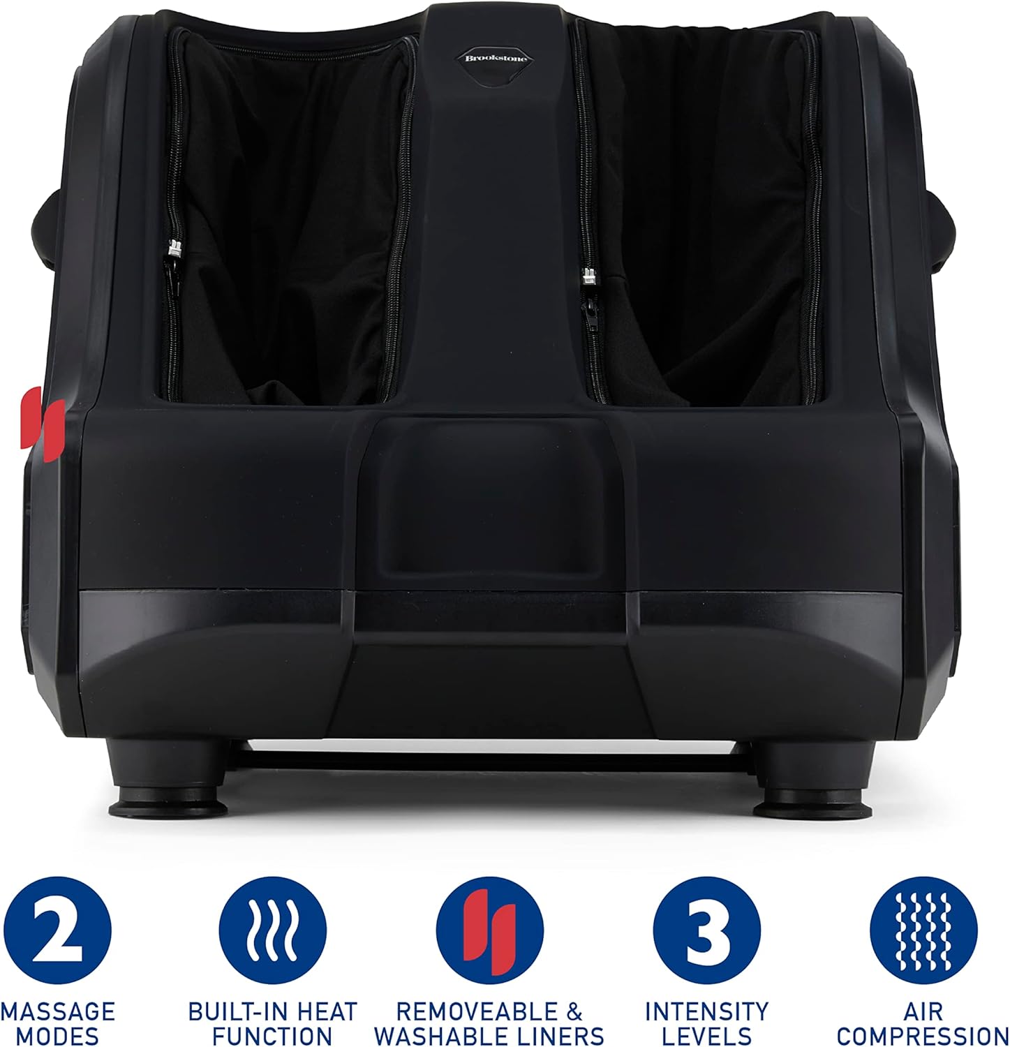 Brookstone Shiatsu Foot and Calf Massager with Air Compression and Soothing Heat - 2 Massage Modes, 1 Heat Level, Auto Shut-Off, AC Power