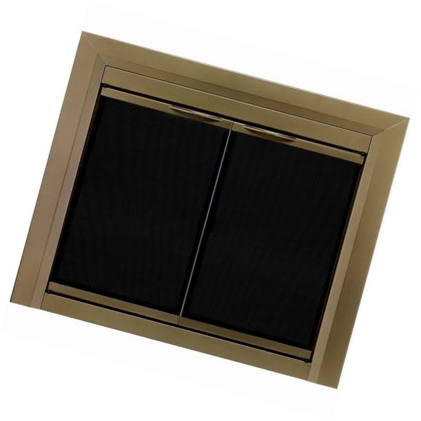 Pleasant Hearth CA-3202 Cahill Fireplace Glass DOOR, Antique Brass, Large