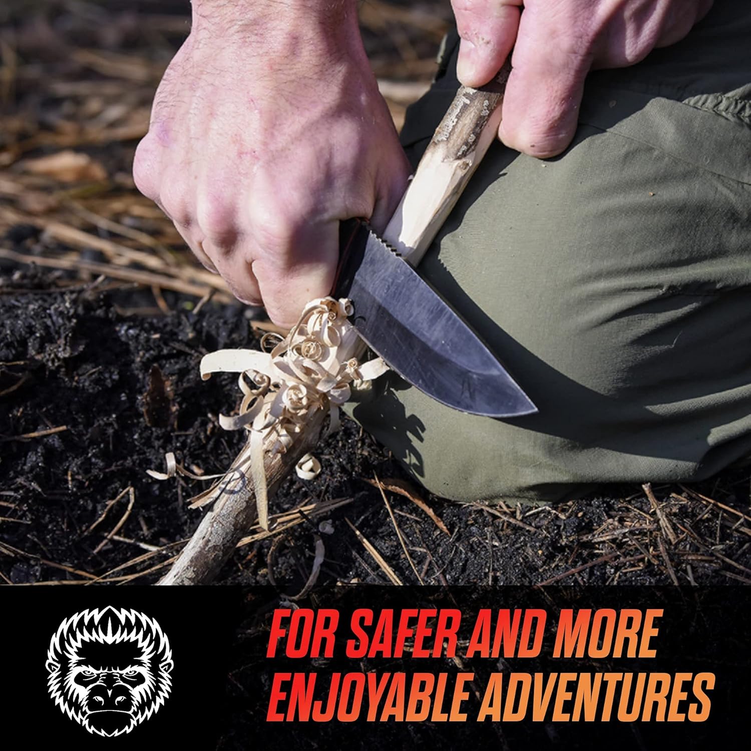 Bushcraft Survival Knife | Full Tang Fixed Blade Outdoor Camping Hunting Knife In Sheath Gift For Him | 1095 High Carbon Steel Knife Fire Starter