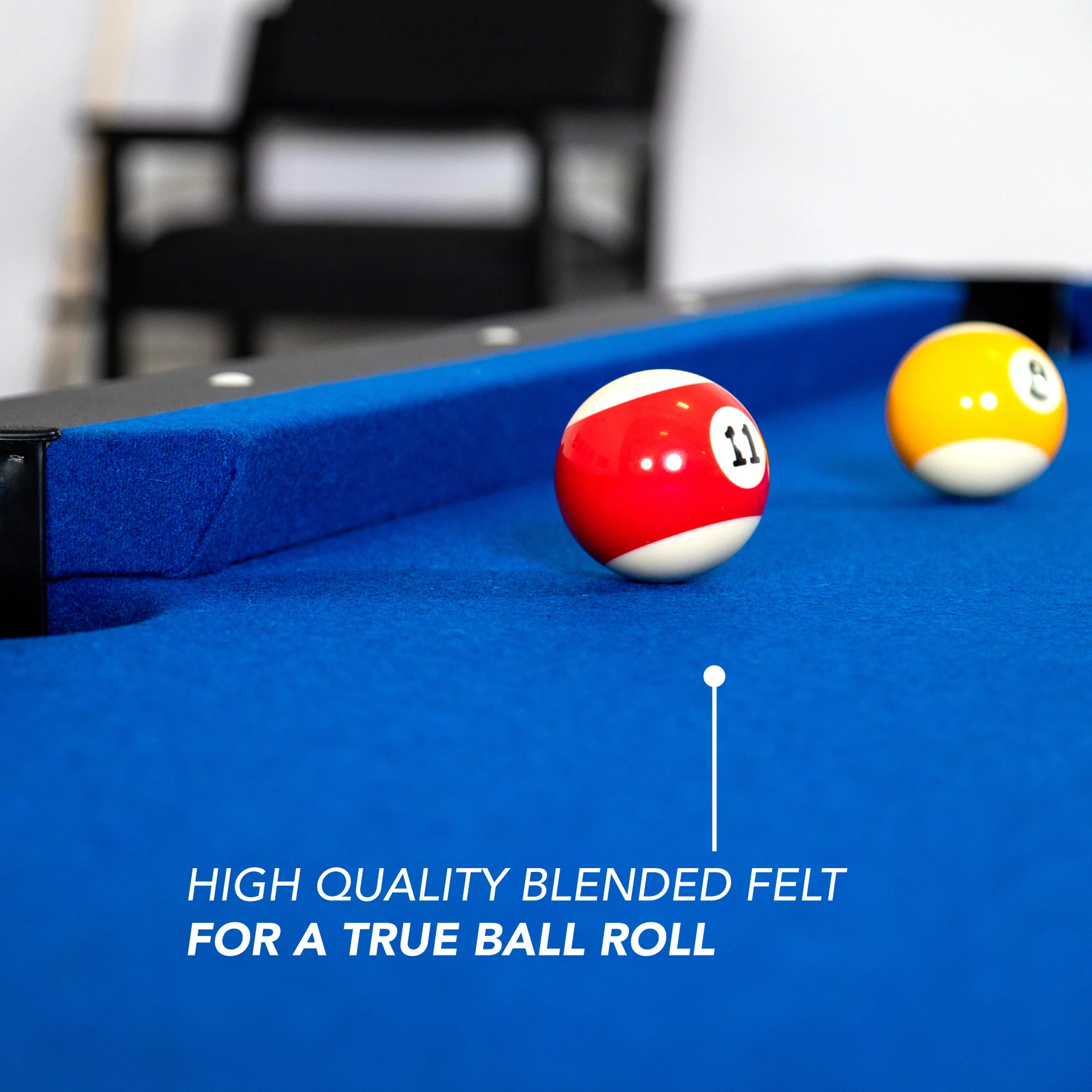 Hathaway Hustler 7-Foot Pool Table with Blue Felt, Internal Ball Return System, Easy Assembly, Pool Cues and Chalk - Curated Treasures Market