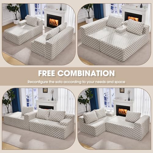Modular Sectional Sofa Couches L-Shape Couch 3 Seat Modular Sofa Memory Foam Sectional Couches for Living Room