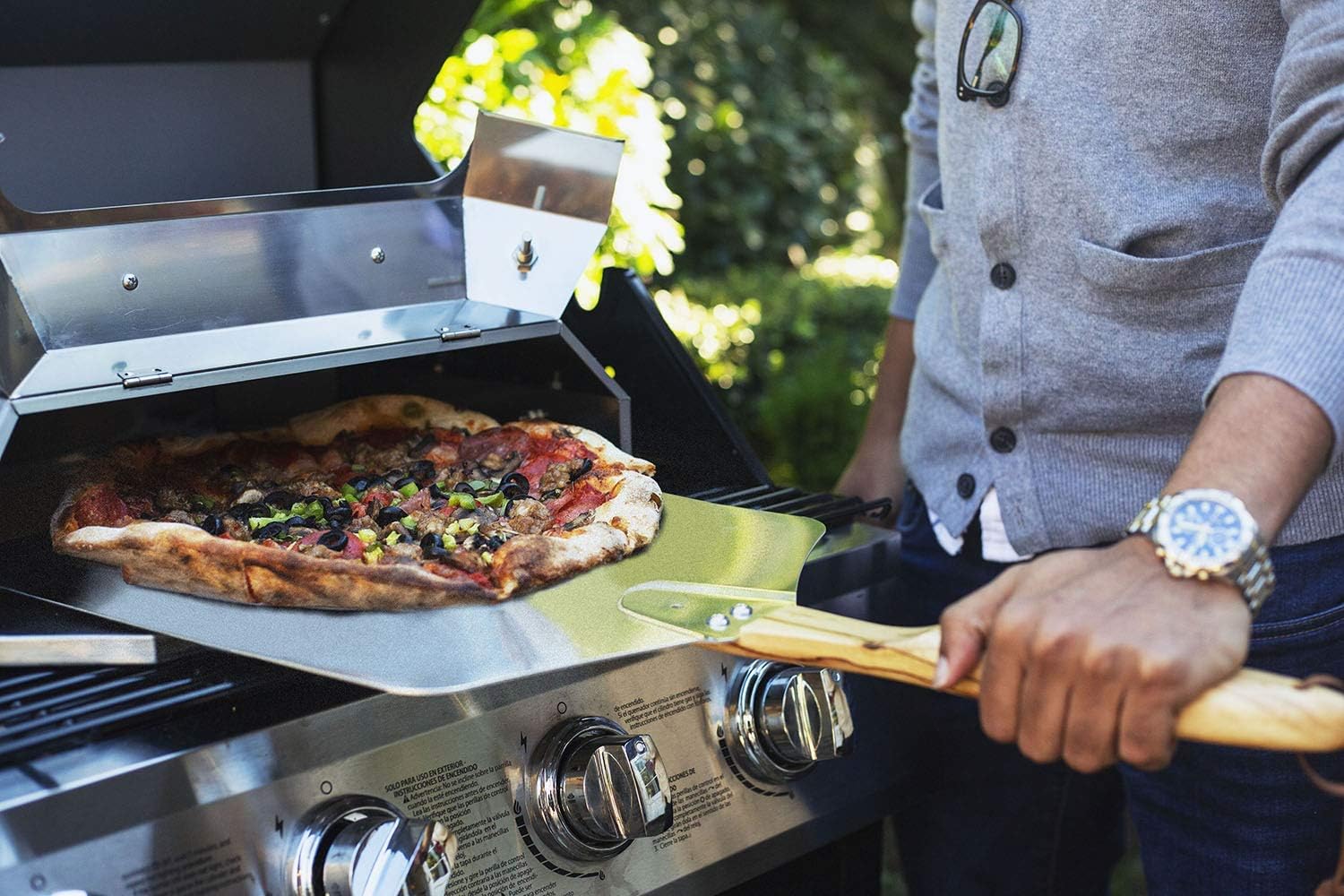 only fire Universal Stainless Steel Pizza Oven Kit Fits for Most Gas Grilll - Set of 4 Professional Pizza Baking Tools Including Pizza Chamber