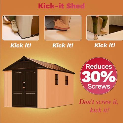 Patiowell 6x4 FT Plastic Outdoor Storage Shed, Resin Shed Perfect to Store Patio Furniture, GardenTools Bike Accessories, Beach Chairs and Lawn Mower