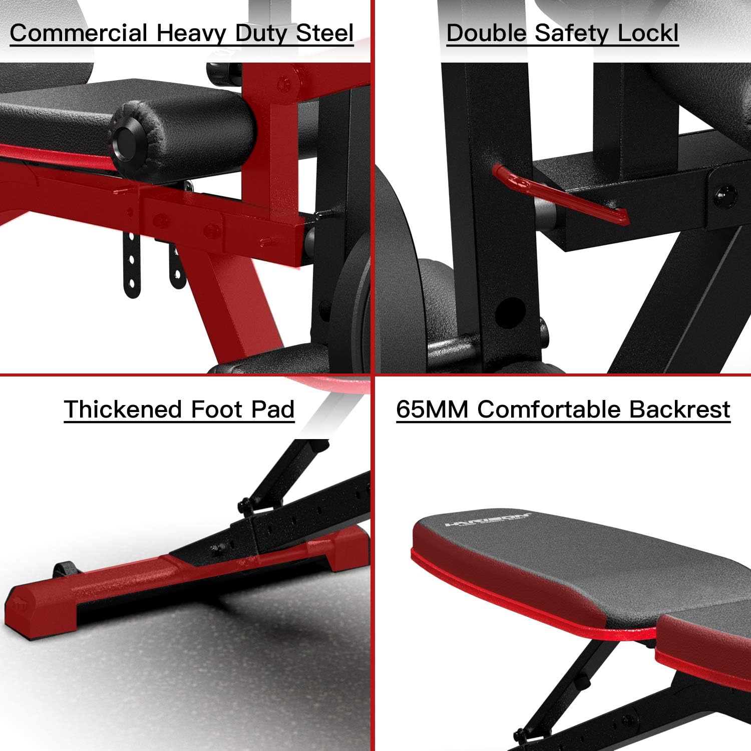 HARISON Adjustable Weight Bench with Leg Extension and Preacher Pad