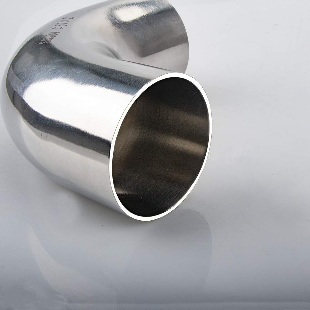 Stainless 4" 90 Degree Mandrel Bend Elbow - 14GA/.078" Wall - 1.5" Leg - SS304 Stainless Steel Exhaust Elbow Piping for Car Exhaust Pipe Modified