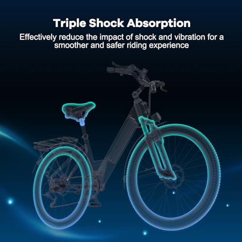 26“ Electric Bike for Adult,1000W Peak, up 80 Miles Removable Battery Ebike,Adult Electric Bicycles for All Terrain,Men Women E Bike, 7-Speed