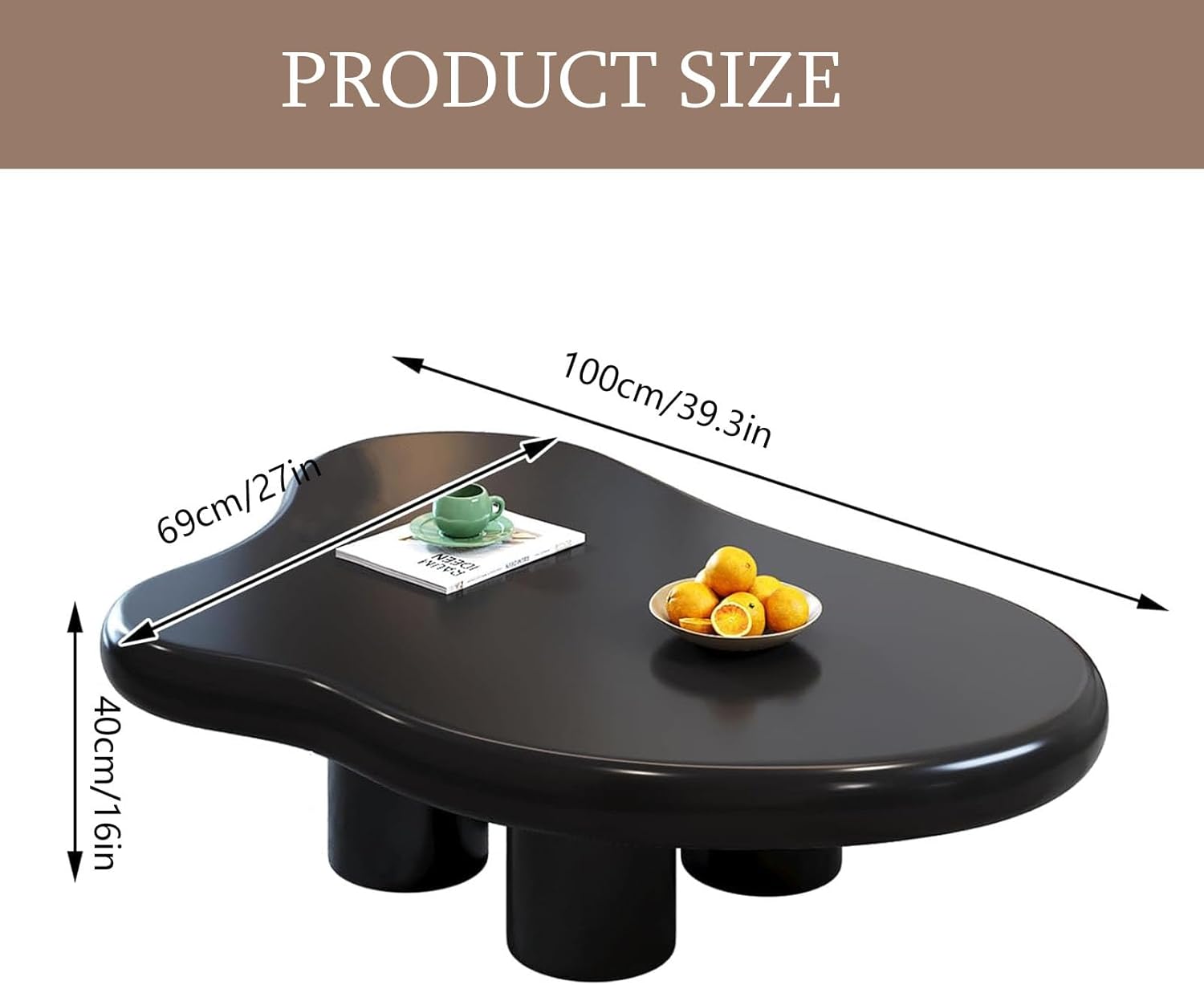 Cloud Coffee Table Irregular Indoor End Table for Living Room Modern Coffee Table Free Shape Coffee Table with 4 Legs
