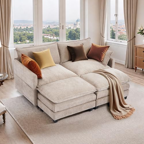 SweetGO corporation 40" Chenille Lounge Chair for Reading, Modern Couch Cozy Sofa Bed