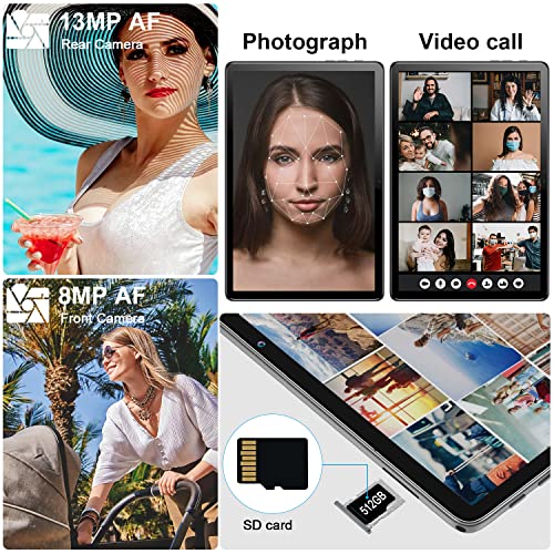 Tablet 10.1 Inch 128 Storage+1TB Expand 2 in 1 Android Tablets, Tablet with Keyboard Case Mouse, 5G Dual WiFi, GPS, Octa Core, HD Touchscreen