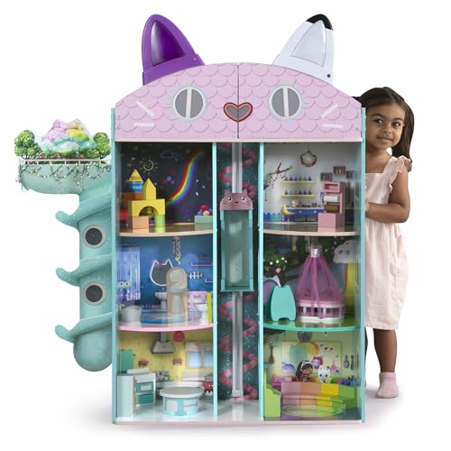 Gabby’s Dollhouse Purrfect Playhouse by Delta Children – Features Sounds & Light Up Ears - Includes 20 Accessories - Fits 8-inch Dolls