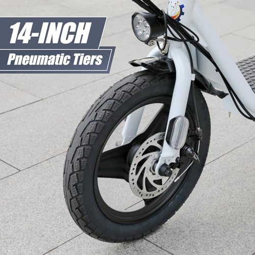 Caroma Peak 500W/800W/1200W Electric Scooter with Seat for Adults,up to 30 Miles&20MPH, 14" Fat Tire