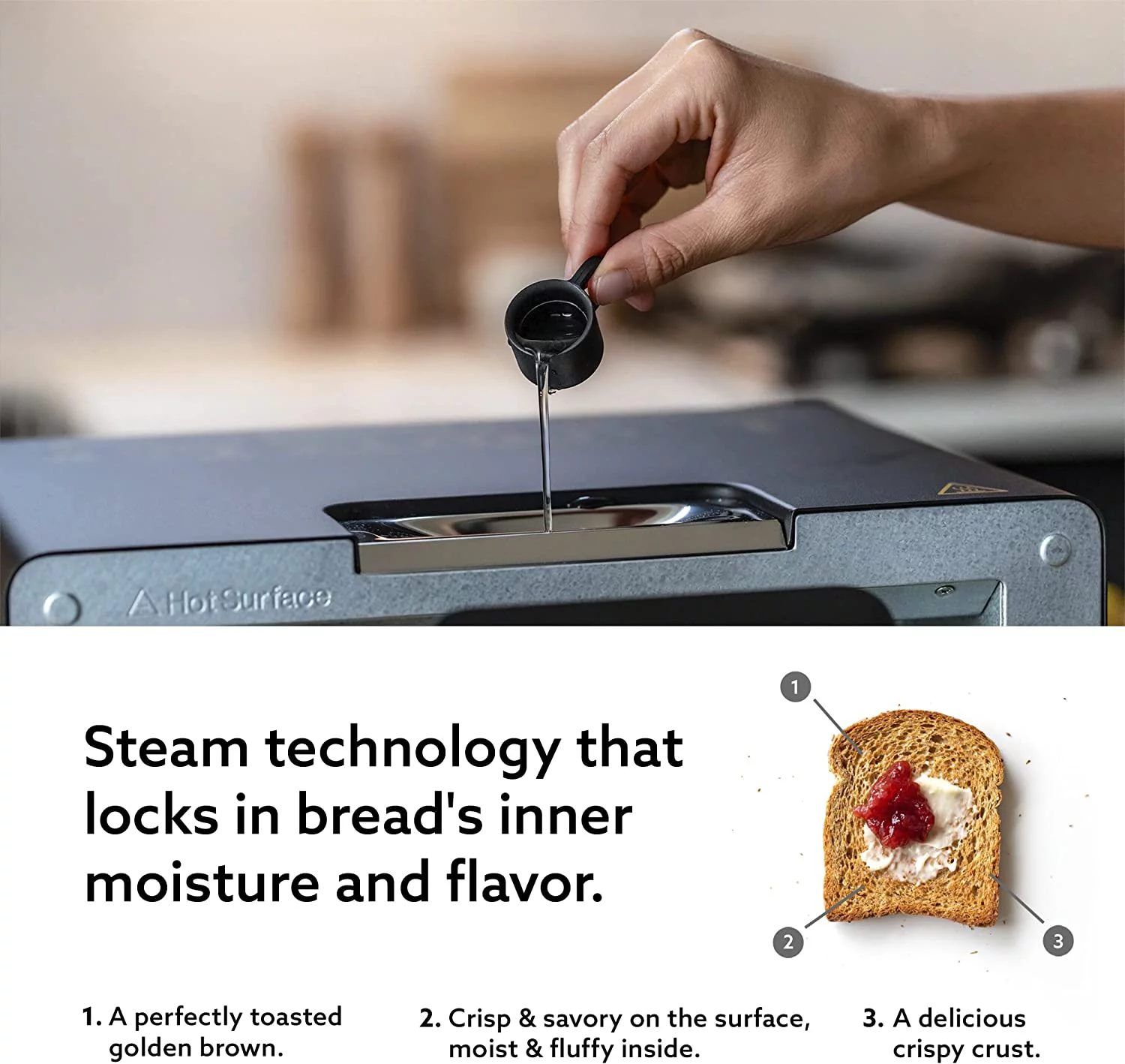 OUWI The Toaster | Steam Oven Toaster | 5 Cooking Modes - Sandwich Bread, Artisan Bread, Pizza, Pastry