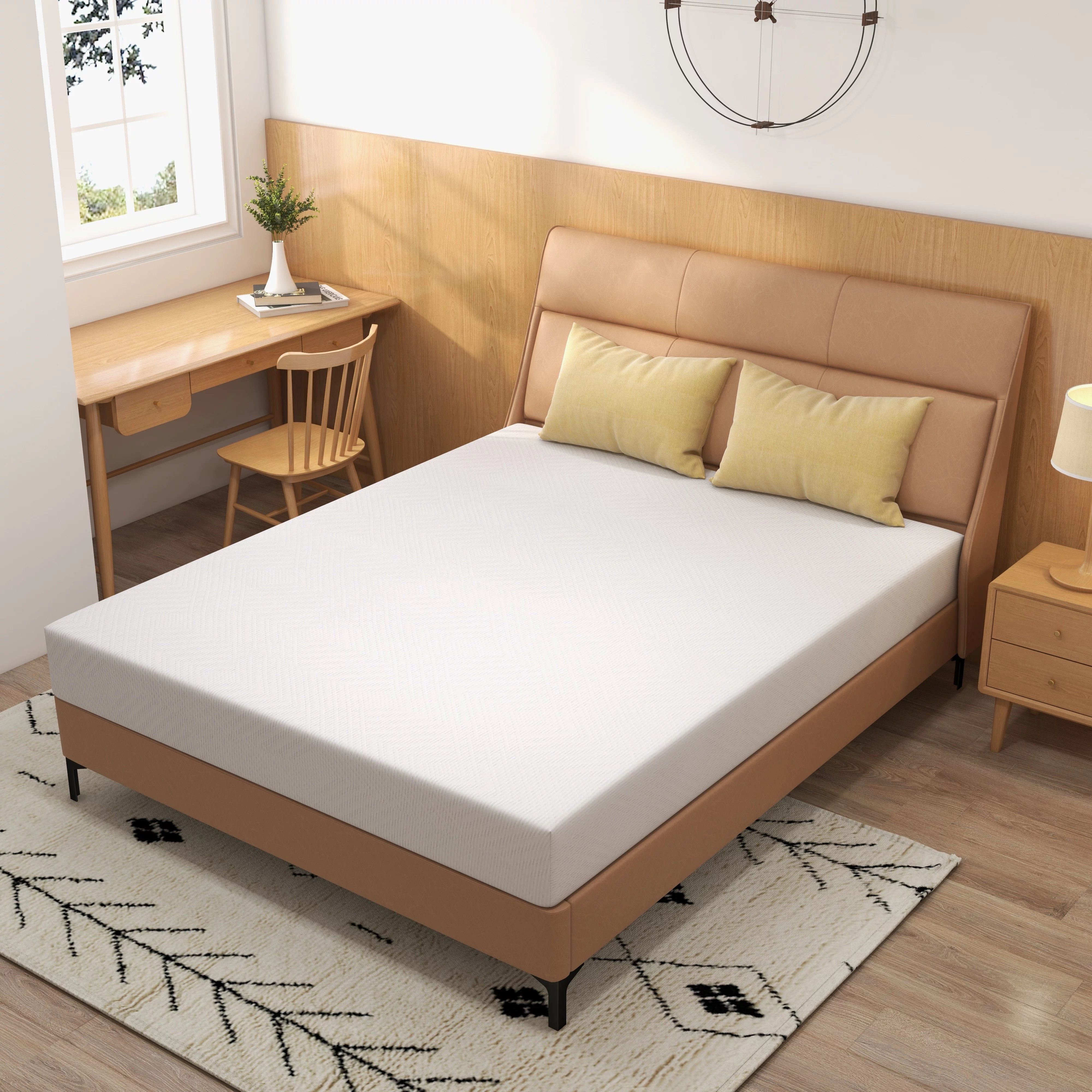 8 inch Full Size Green Tea Cooling Memory Foam Mattress in a box, Medium Feeling, Cooling Gel Infused,Made in USA, White - Radiant Selections