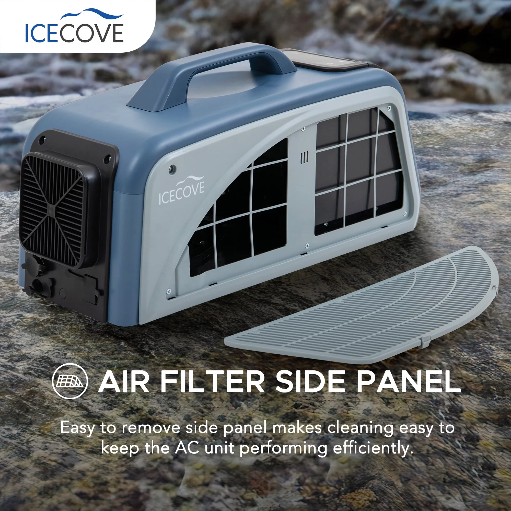 Sunjoy Portable Air Conditioner, Indoor/Outdoor AC Unit 2500 BTU, Car Conditioner, Camping, Without Battery, Blue
