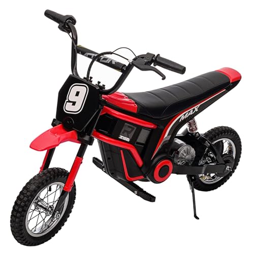 Electric Dirt Bike for Kids, 24V 350W Kids Electric Motorcycle, 3-Speed Modes & Up to 14.29 MPH, Metal Suspension Safe and Shock Proof