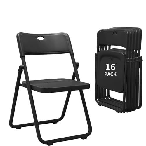 YLGJ&TIDY 8 Pack Plastic Folding Chair, Stackable Portable Foldable Chair for Outside, Lightweight Folding Chairs with Ventilation Holes, for Indoor