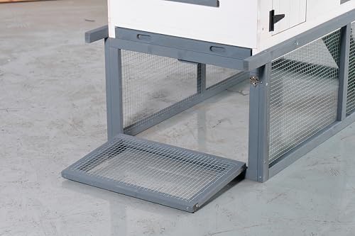 122" Large Chicken Coop with Run,Outdoor Chicken Run W/Nesting Box & Perch,Wooden Hen House W/Ramp & Sliding Trays