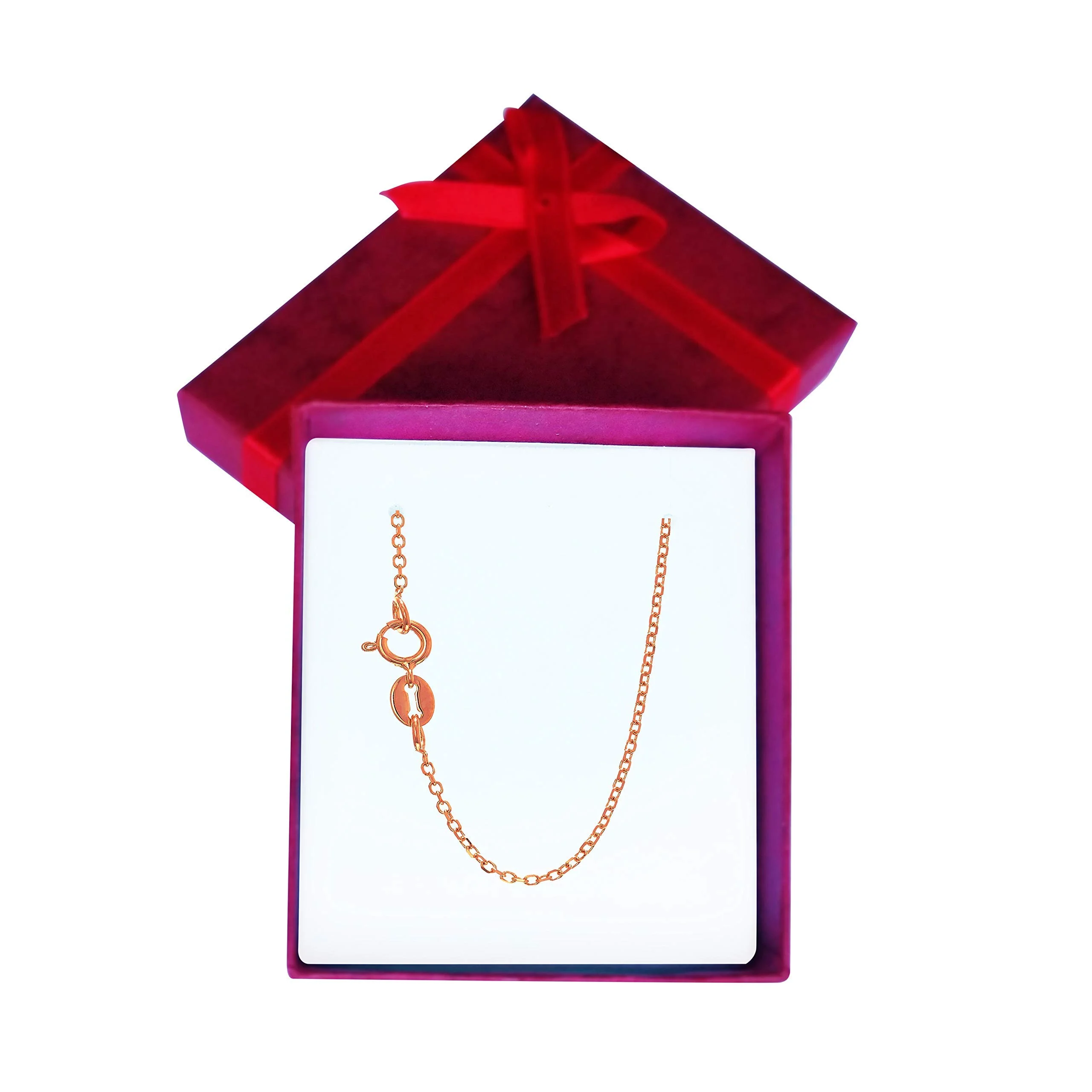 14k Rose Gold 0.6mm Shiny Round Cable Chain Necklace, Lobster Claw - 18 Inches, 1.2gr.