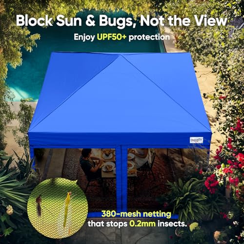 Quictent 6.6'x6.6' Pop up Screened Canopy Tent with Mosquito Netting, Portable Easy up Outdoor Screen House Shelter Fully Sealed for Patio