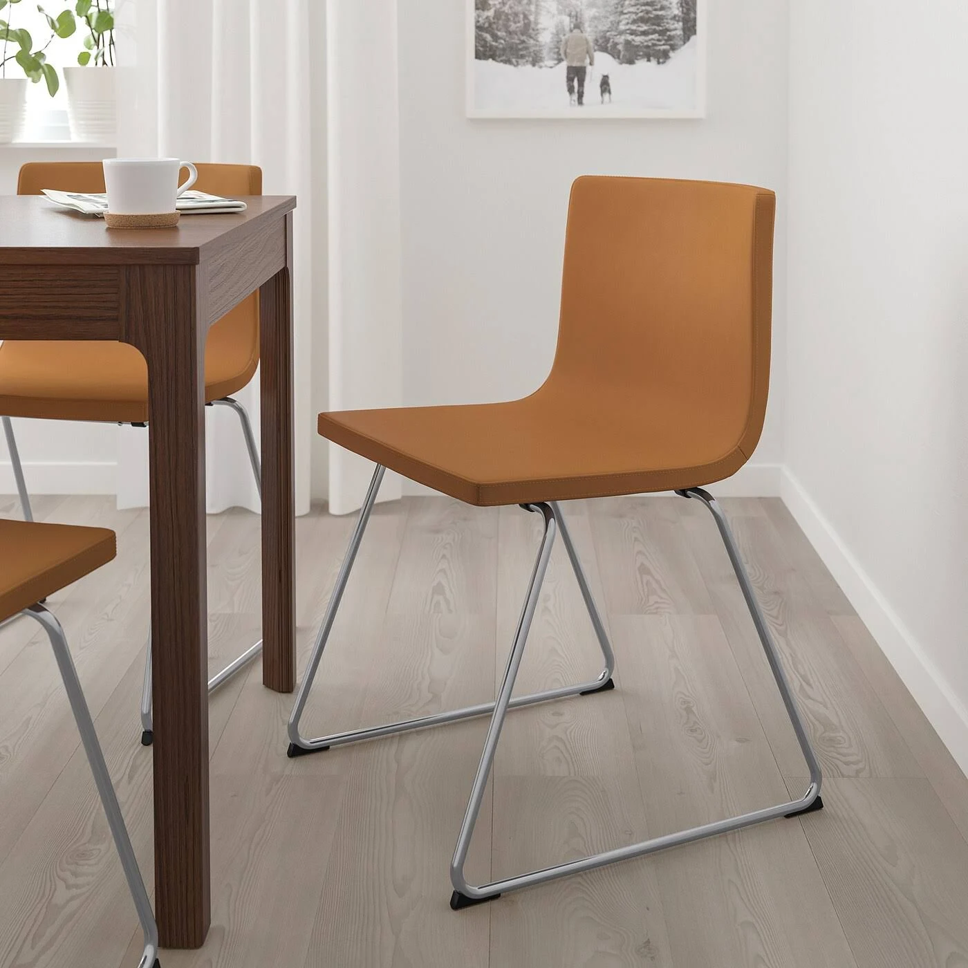 IKEA - Bernhard Chair, Chrome plated/Mjuk Golden Brown, Tested for: 243 lb