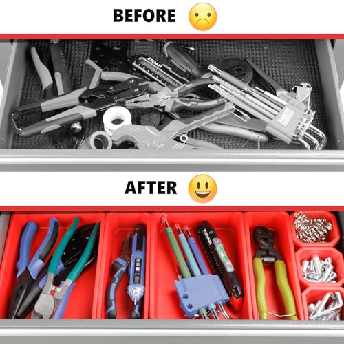 Tool Chest 8-Drawer | 42'' Large Rolling Tool Chest with Wheels | Detachable Top Metal Tool Box | Garage Storage Cabinet for Repair Room