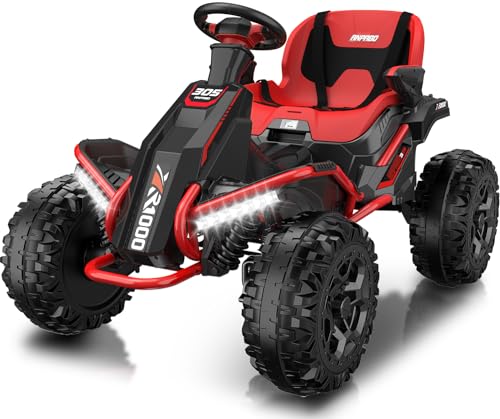 ANPABO 24V 4x4 Ride On Toy for Big Kids, 4x200W Motors, 5MPH, Kids Car w/Parent Remote, Wide Adjustable Seat, Headlights, Metal Frame