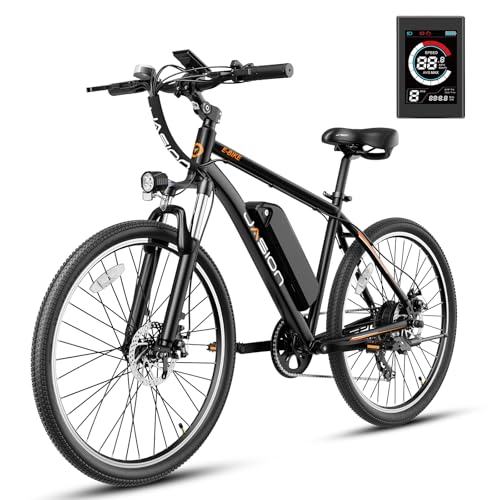 Jasion EB5 Electric Bike for Adults with Peak 500W Brushless Motor, 40Miles 20MPH Commuting Electric Mountain Bike with 360Wh Removable Battery