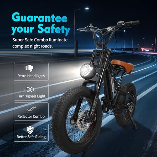 Electric Bike for Adults 48V/20AH Battery 1500W Motor, 20" Fat Tire Ebike for Mountains, Snow, Sand