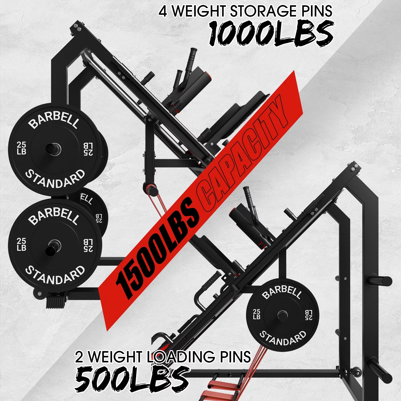 syedee Leg Press Hack Squat Machine, Leg Exercise Machine with Linear Bearing, Lower Body Special with Weight Storage for Quads, Hamstring, Glutes
