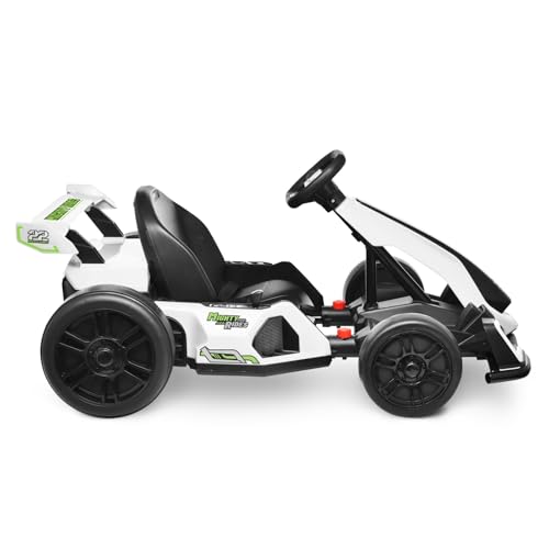 Blitzshark 24V Kids Go Kart 300W Powerful Drift Kart Electric Pedal Kart Outdoor Race Toy, with 2X150W Strong Motor, 7AH Big Battery
