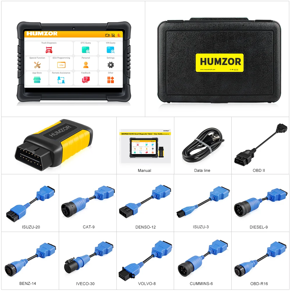 K2 Diesel Heavy Duty Truck Diagnostic Tool Full System OBD2 Automotriz Scanner