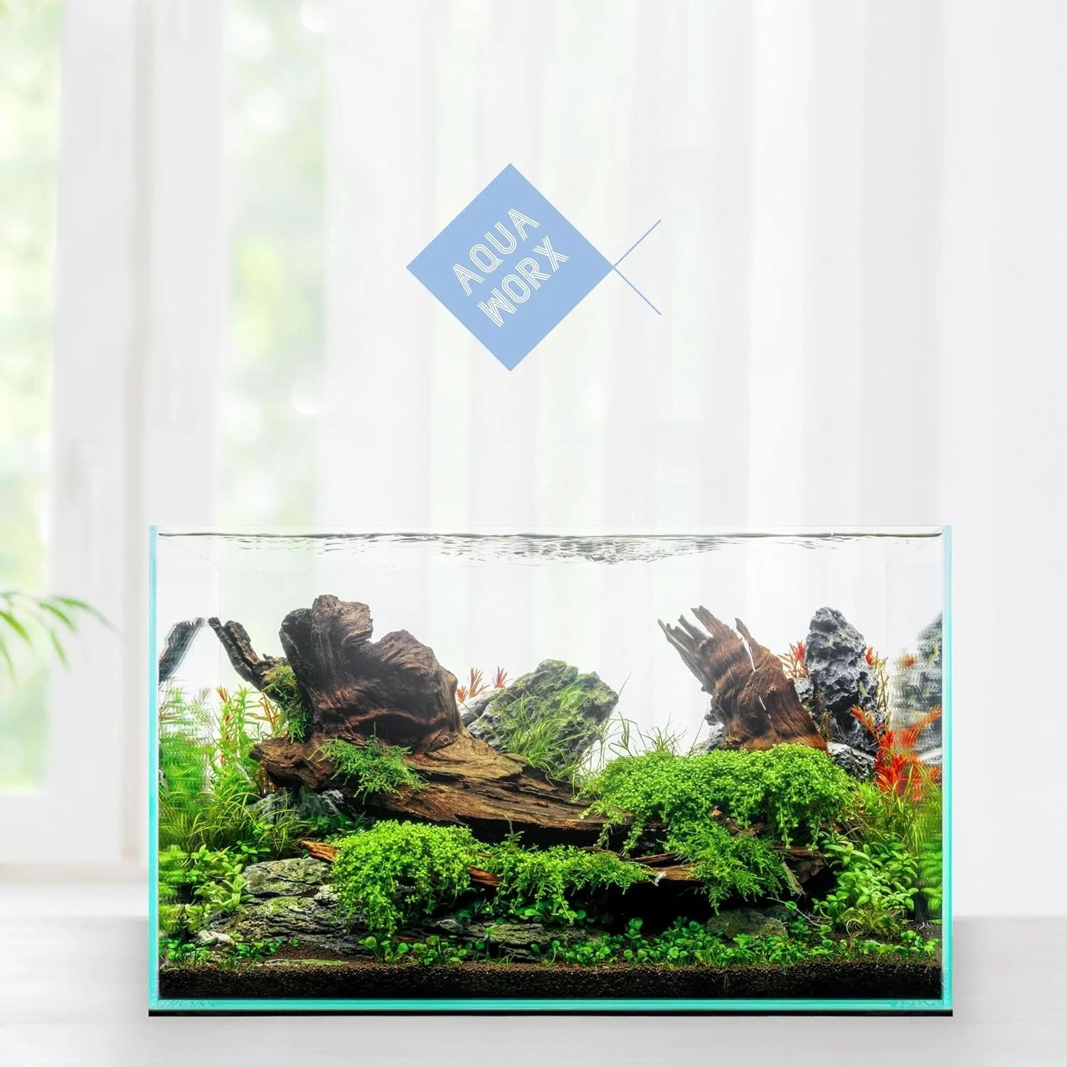 Aqua Worx 5 Gallon Rimless Tank - 14.17 x 8.66 x 8.66 inches Fish Tank - Nano Style Rimless Fish Tank - Clear Nano Glass Aquarium