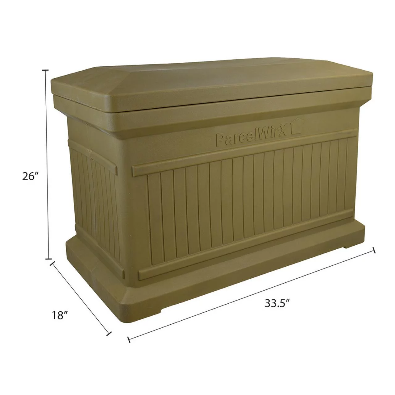 RTS Home Accents ParcelWirx Horizontal Large Package Delivery Box with Lift Off Lid, Oak Color
