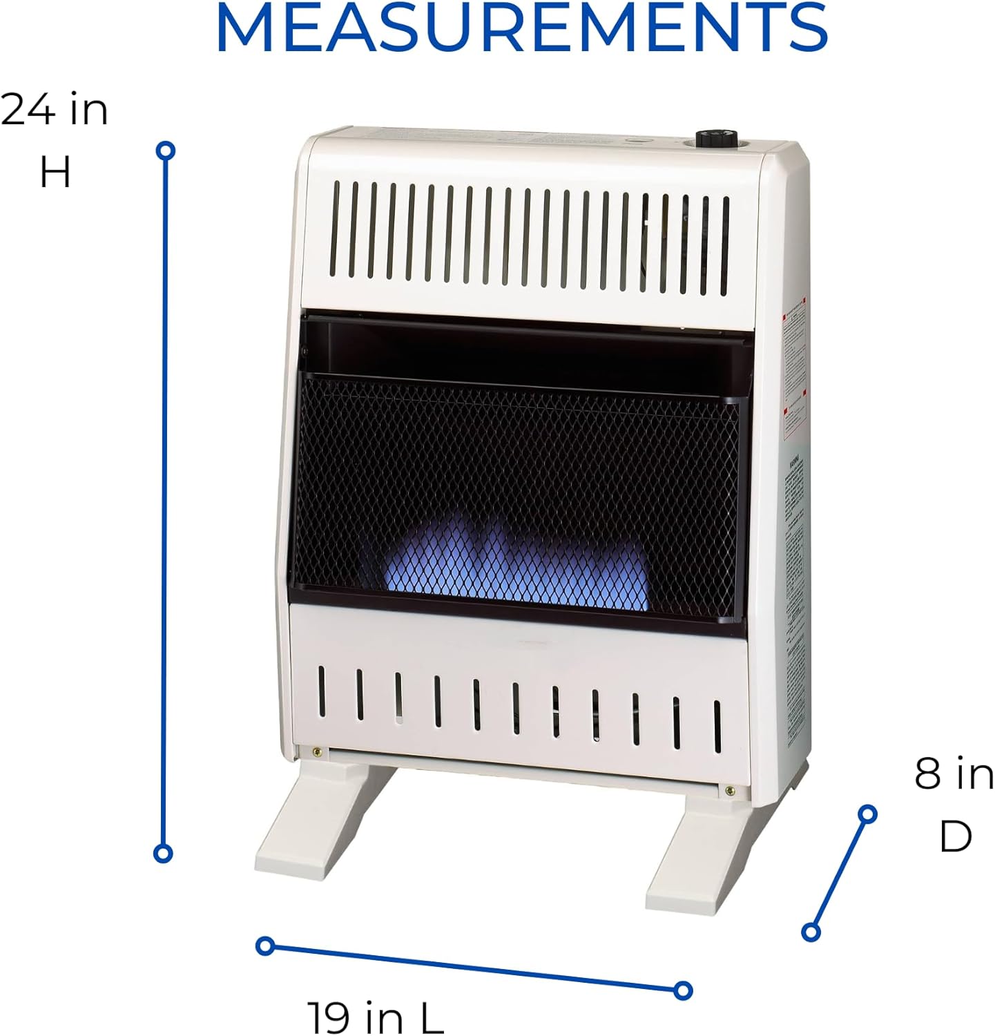 ProCom MN200TBA-B Ventless Natural Gas Blue Flame Space Heater with Thermostat Control for Home and Office Use, 20000 BTU, Heats Up to 950 Sq. Ft.