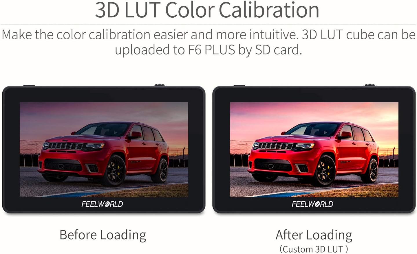 FEELWORLD F6 Plus 5.5 inch DSLR Camera Field Touch Screen Monitor with HDR 3D Lut Small Full HD 1920x1080 IPS Video Peaking Focus Assist 4K HDMI 8.4V