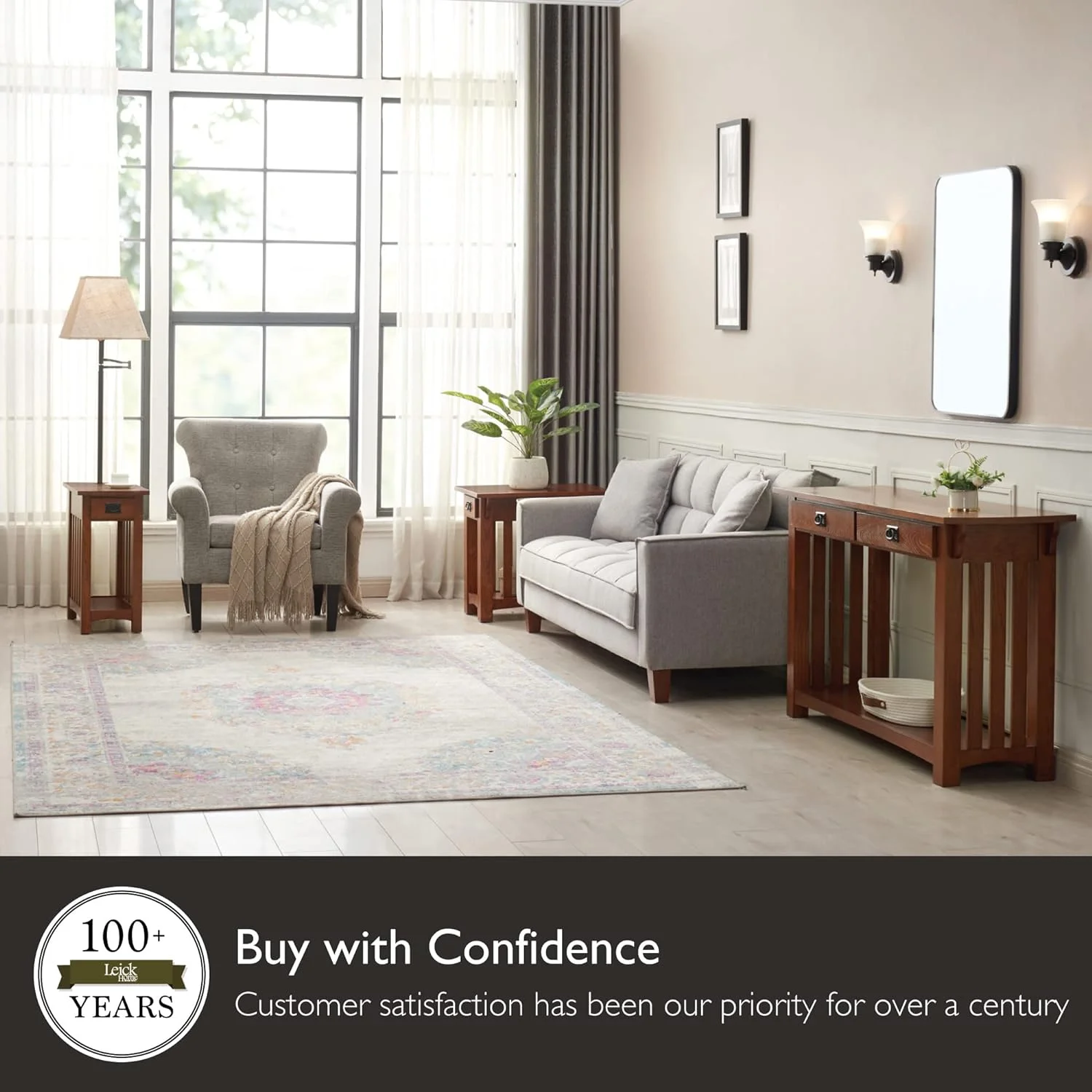 8233 Mission Impeccable Two Drawer Hall Console Table With Shelf, In X 16 In X 30 In (D X W X H), Medium Oak