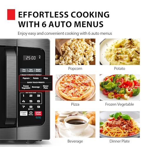 Toshiba ML-EM62P(SS) Large Countertop Microwave with Smart Sensor, 6 Menus, Auto Defrost, ECO Mode, Mute Option & 16.5" Position Memory Turntable