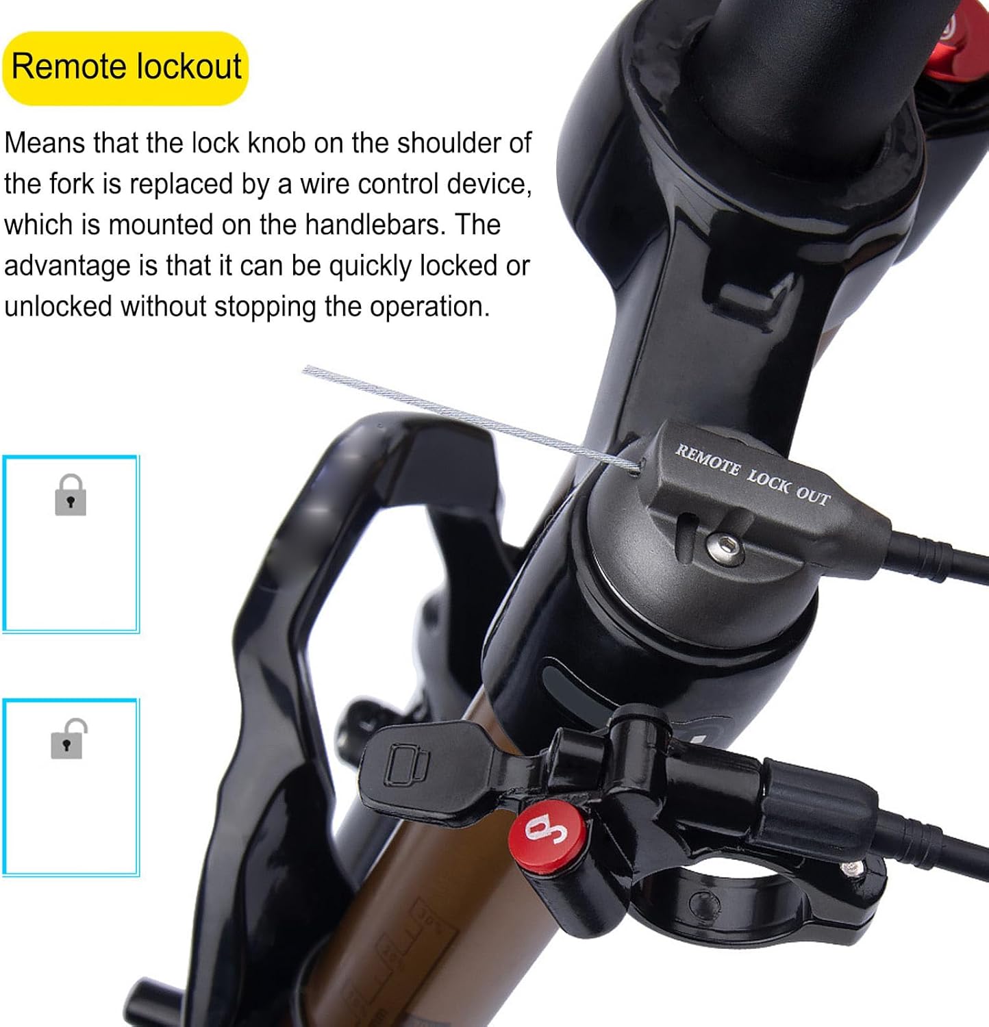 Bike Fork 27.5 Inch Mountain Bike Front Fork Suspension Fork High Strength Remote Lockout Straight Steerer Silent Bike Suspension Front Fork for