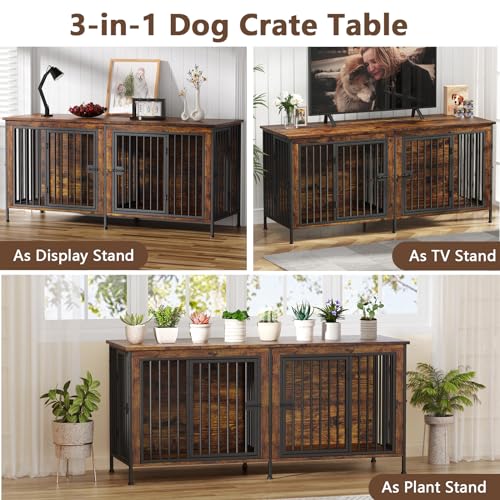 EasyCom 39.96" XL Wooden Large Dog Crate Furniture for Medium and Large Breed