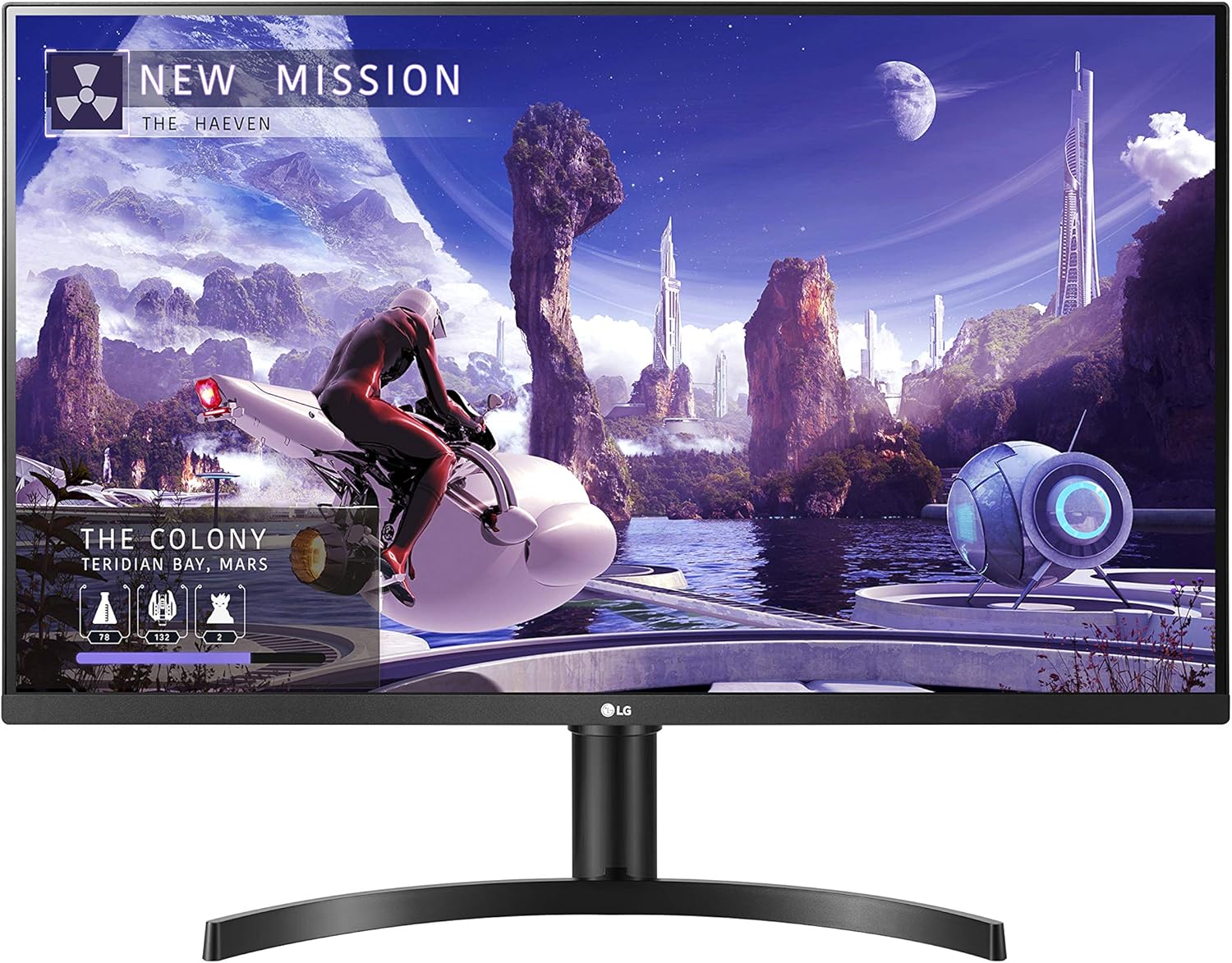 LG 32QN650-B 32-inch QHD (2560 x 1440) Computer Monitor, IPS, sRGB 99%, HDR10, AMD FreeSync, 75Hz, HDMI, DisplayPort, 3-Side Borderless Design
