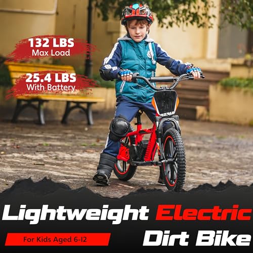 OLALA Electric Dirt Bike for Kids Aged 3-6, 170W Racing Grade Electric Motorcycle, New Aluminum Frame with 2 Power Modes, 24V Detachable Battery