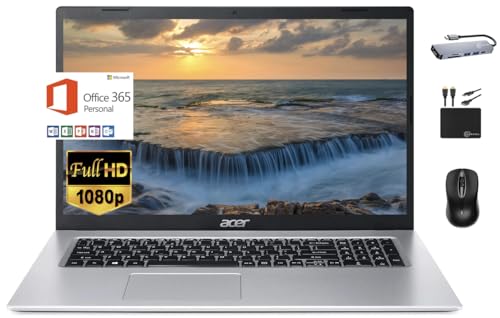 Acer Aspire 1 Slim 2024 Newest Laptop, 15.6'' Full HD Display, 8GB RAM, 128GB eMMC, Dual-Core Intel Celeron N4500, UHD Graphics, RJ45, WiFi, Webcam