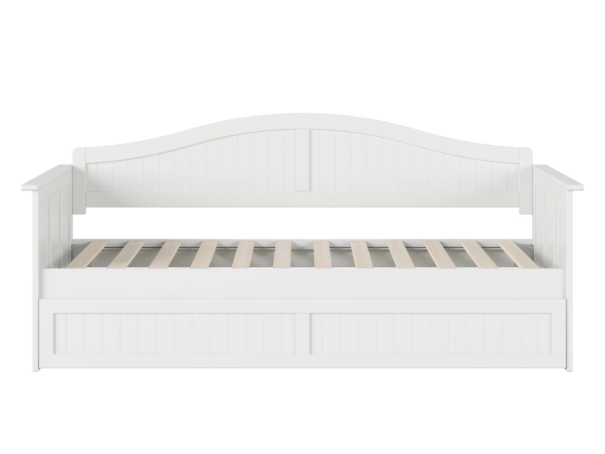 AFI Nantucket Wood Twin Size Daybed Frame with Twin Trundle White