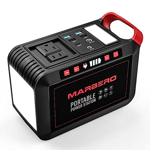 MARBERO Portable Power Station 88Wh Camping Lithium Battery Solar Generator Fast Charging with AC Outlet 120W Peak Power Bank(Solar Panel Optional)