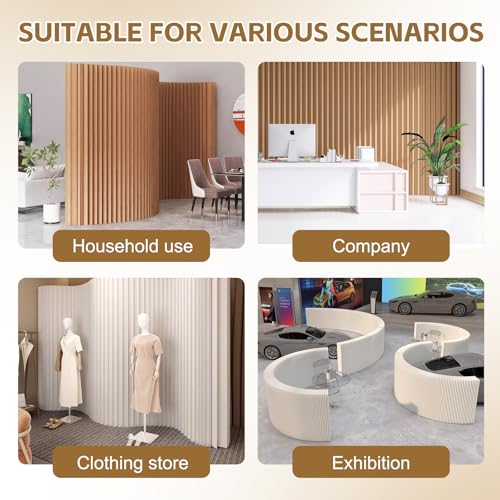 Custom Folding Paper Room Divider, Lightweight Freestanding Privacy Screen Partition Wall for Home or Office, Foldable, Compact Storage