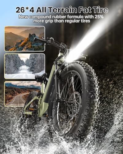 Electric Bike for Adults 960W, 48V 20AH Battery Electric Bicycles, 26" x 4" Fat Tire Full Suspension Step-Thru Ebike, 28MPH Electric Mountain Bike