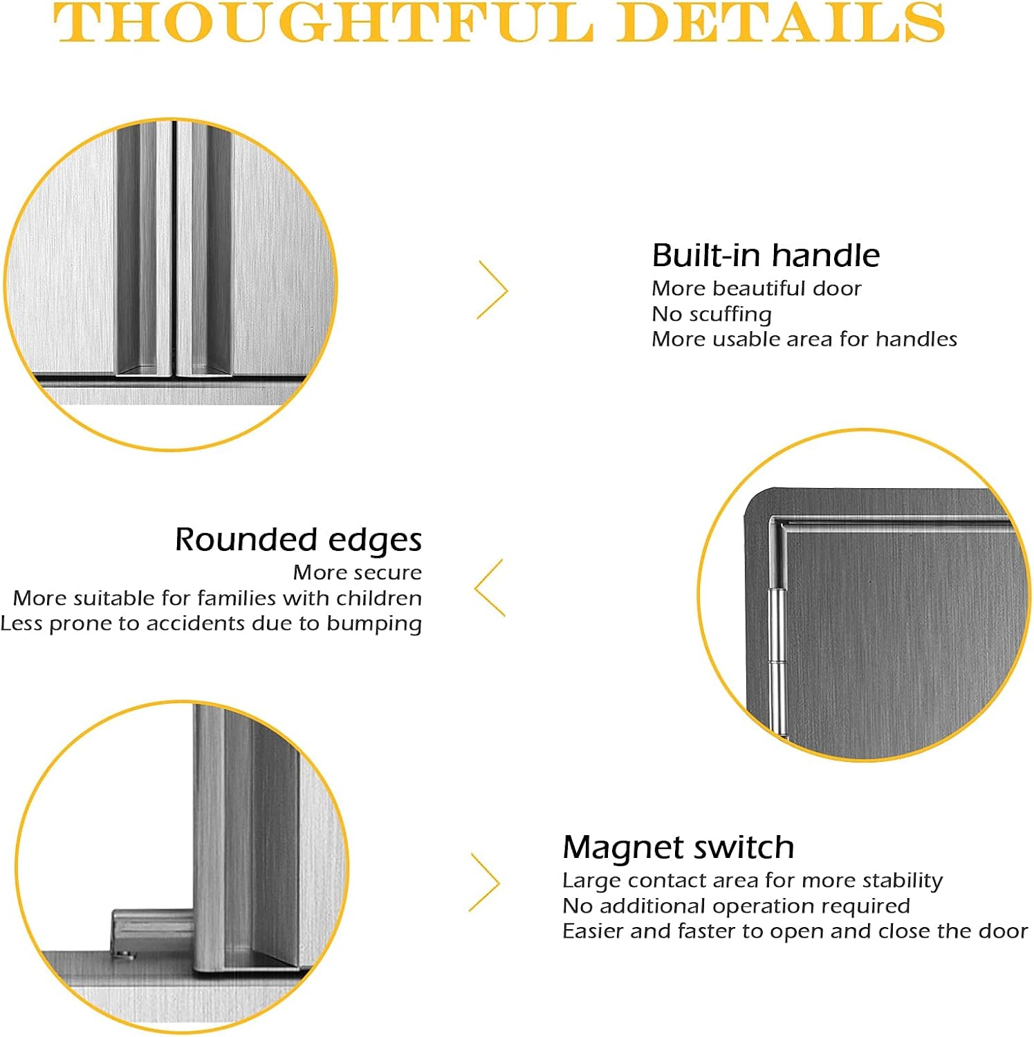 Marada BBQ Access Door Outdoor Kitchen 304 Brushed Stainless Steel Doors for Outdoor Kitchen, Outdoor Cabinet
