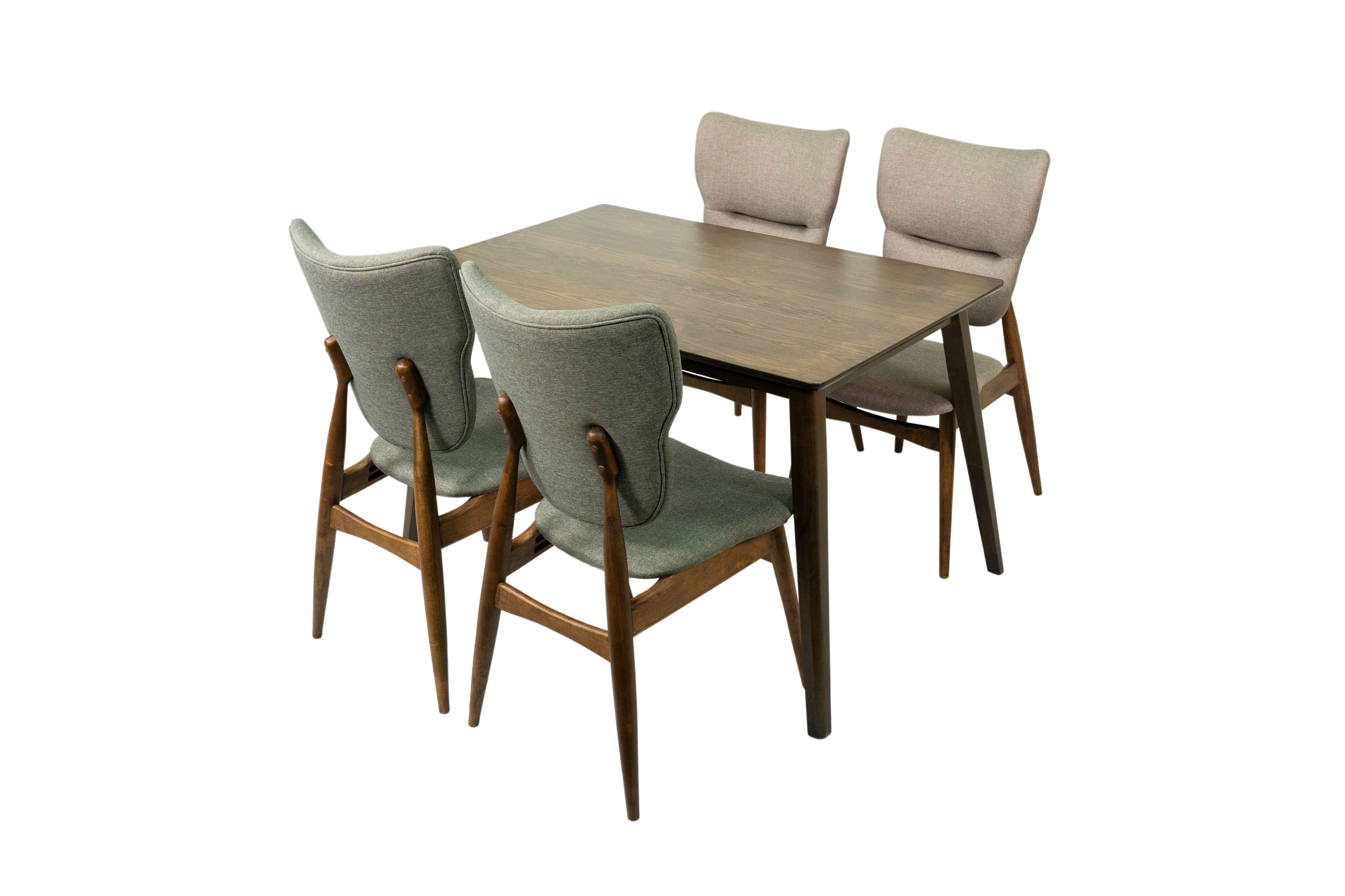 Sevilla 5-Piece Dining Set Mid Century Modern Solid Wood Dining Table and 4 Chairs | Great for Kitchen Breakfast Dining